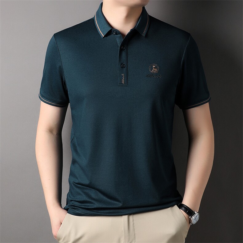 2024夏季polo衫翻领短袖t恤男装商务有领半袖T恤SFT3159-P50,男装Polo衫,星座1105-3