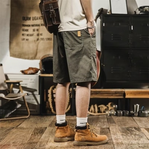 美式复古工装短裤男潮牌宽松裤子男夏季薄款休闲五分裤男中裤K80图片
