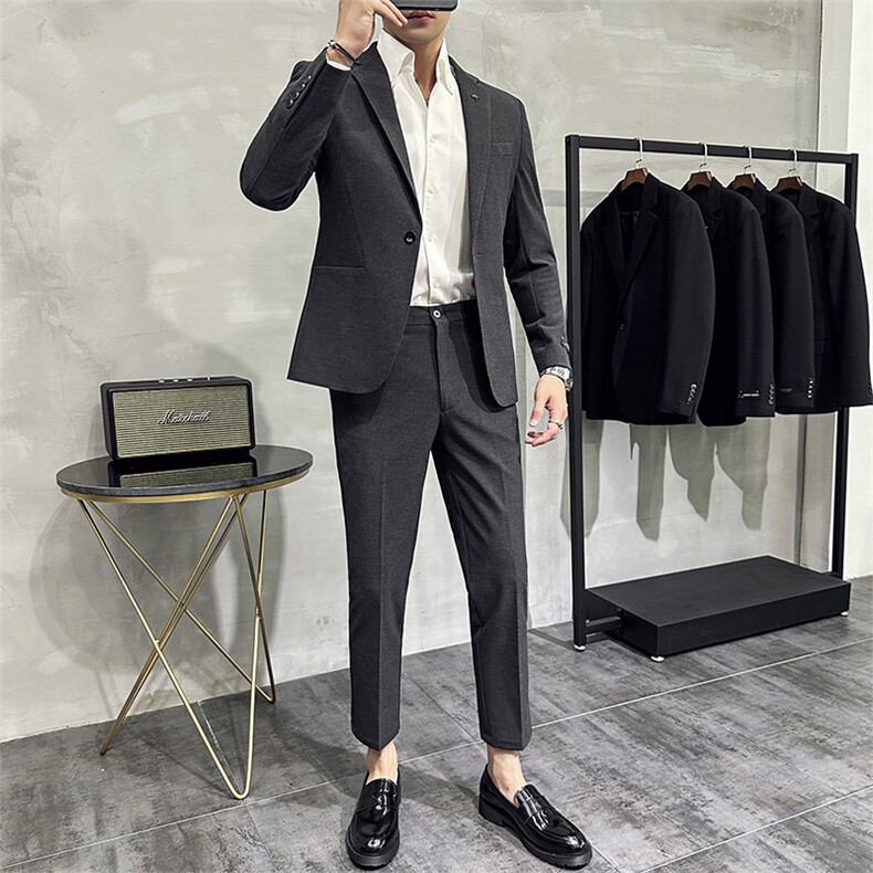春秋季款正装男西服青年韩版简约时尚休闲单西外套A415-313-P155,男装西服,电商A355（原A415）