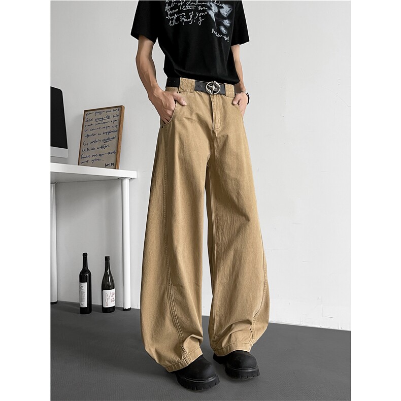 高级感堆积牛仔裤廓形水洗阔腿裤N0652-P55，男装牛仔裤，星座308B-2