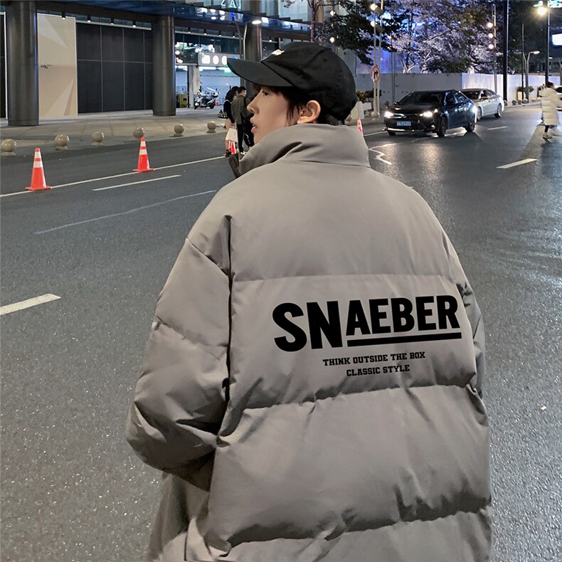 港风新款冬季时尚潮流百搭字母印花加厚棉服MY62062特批75控118,男装棉衣,电商A268A