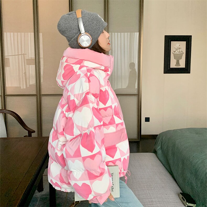 现货！2C056-3101-P275控418（粉色爱心羽绒服）,女装羽绒服,2C056
