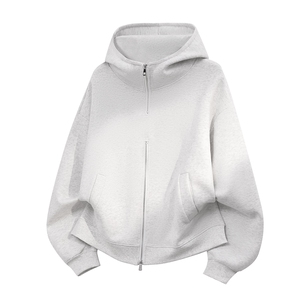 重磅全棉450克双拉链开衫连帽卫衣纯色短宽外套男潮 RH5329-P57图片