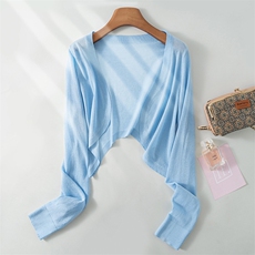 夏季上新莱塞尔天丝披肩女宽松休闲气质百搭针织冰丝亚麻防晒外套，女装防晒衣，欣美羊绒