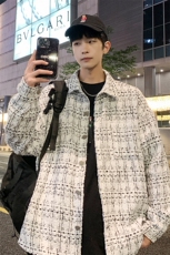 2026春季新款高街痞帅小香风夹克男千鸟格外套J25025-特P55控88，男装夹克，电商A001