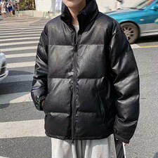 pu皮面包服男士棉衣冬季新款ins潮外套短款加厚棉服棉袄MY001-P90,男装皮衣,星座1008-2
