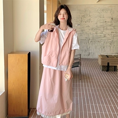 连帽马甲半身裙两件套2C339-6328-P135-K198，女装套装/套裙，2C339