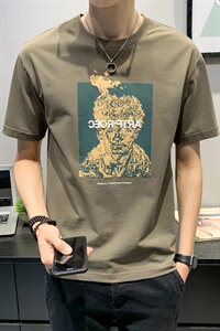 100%棉 2021夏装新款纯棉短袖T恤男夏季休闲中袖95012图片