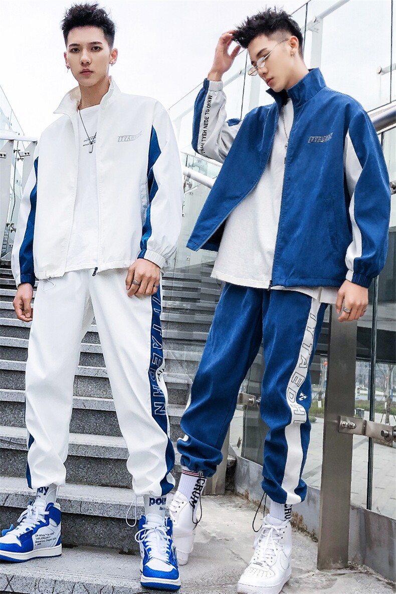 男士春装外套2021新款休闲运动套装潮流卫衣一套衣服DS367T,男装卫衣,电商A102