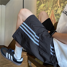 2025夏季美式潮流条纹宽松休闲冰丝五分裤B315-K25792-特p25控48，男装牛仔裤，电商B315