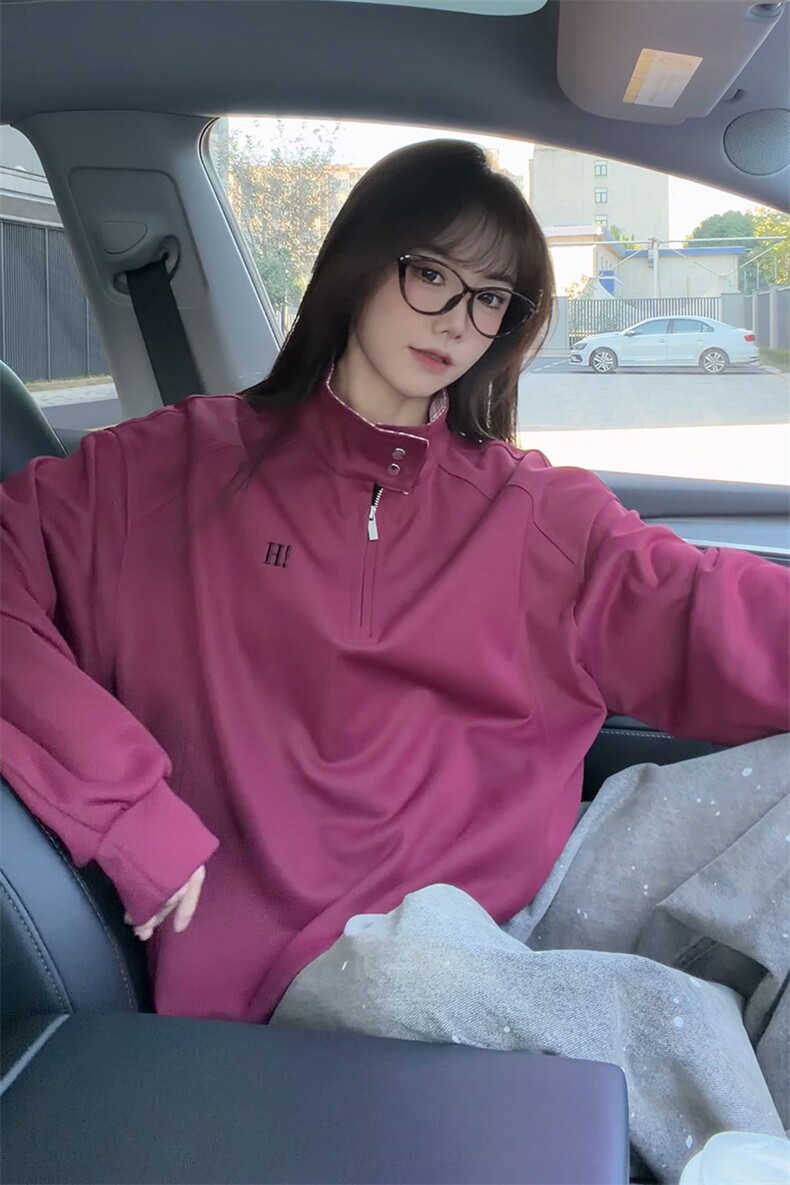 秋冬男士美式半拉链立领运动卫衣男女潮牌秋季情侣外套Polo衫p55,男装Polo衫,电商B319