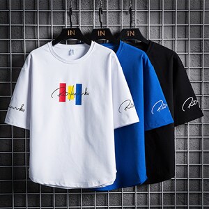 夏季潮男短袖T恤套装男宽松工装裤青少年两件套F179P70图片