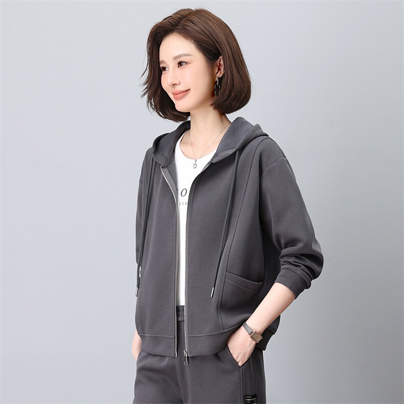 时尚气质休闲连帽宽松短外套女款百搭显瘦上衣,女装短外套,依恋蒂丝