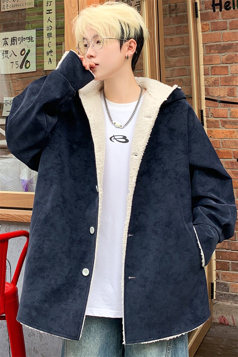 潮牌座山雕棉服冬季男加绒加厚连帽棉衣外套M6021P115控148,男装棉衣,电商A157