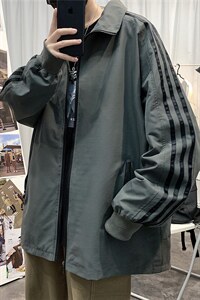 JK2005/P45春装新男士开衫宽松立领夹克男棒球服大码外套男控价69图片