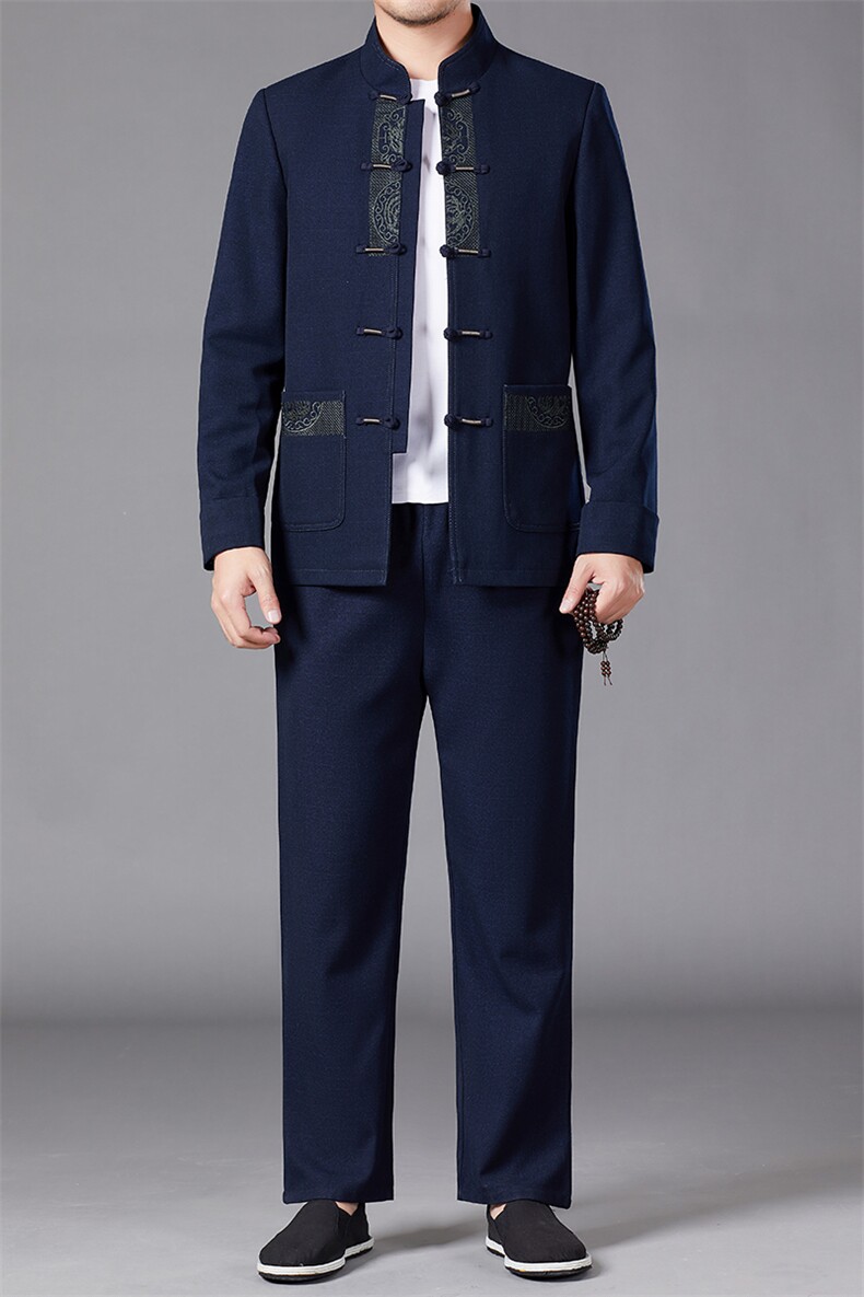 BAMJ-7807R钱塘2020-2秋冬季厚款羽绒中年男士休闲套装数据好P260,男装休闲套装,钱塘207-2