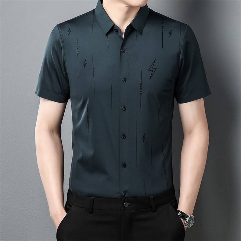 H8035钱塘2020-3无痕精品男士商务短袖衬衣高端主推P66,男装衬衫,钱塘207-3