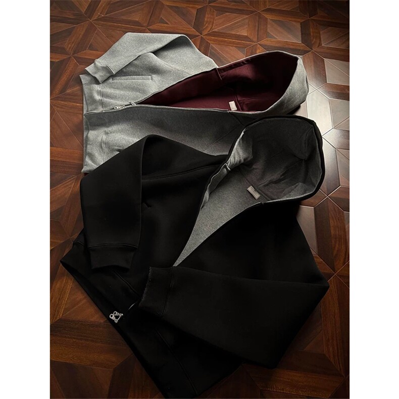 网图有货空气层帝王红连帽卫衣男女boxy短款开衫外套A859-P52，女装短外套，星座1505