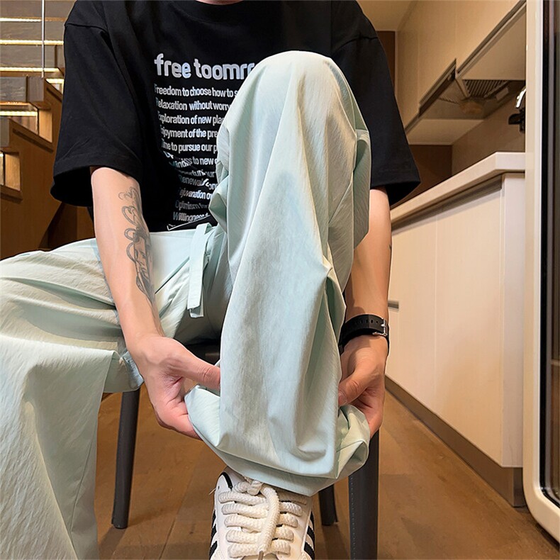 工装裤女2025夏季美式复古高腰直筒宽松阔腿速干运动休闲裤潮,男装休闲裤,电商A102