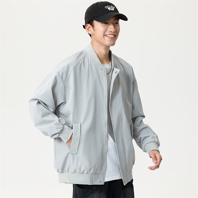 春季新款现货宽松棒球服男休闲简约百搭潮流夹克上衣外套6603-P55,男装夹克,电商B306