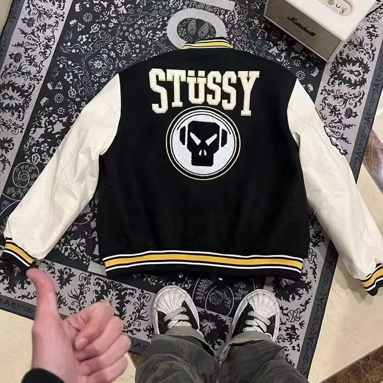 美式字母拼色棒球服夹克男女春秋新款潮牌网红运动服青少年外套,男装夹克,星座1210-1