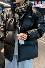 新款立领pu皮印花棉衣男秋冬季加厚面包服外套保暖棉服MY609-P85，男装棉衣，星座505-3