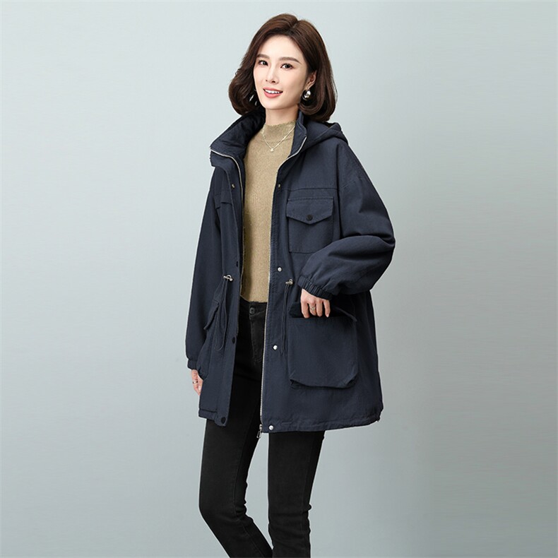 2024冬款新款派克服加绒加厚保暖休闲宽松风格841款,女装派克服,秋牧寒烟