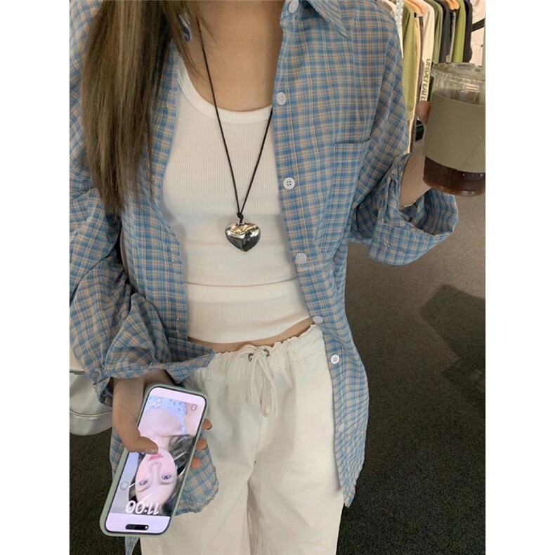 男女复古慵懒风2026韩系宽松休闲衬衣长袖防晒上衣外套MCS10，男装防晒衣，星座208-5