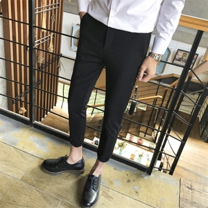 春夏发型师裤子绅士修身弹力小脚裤休闲裤长裤九分裤 C图片
