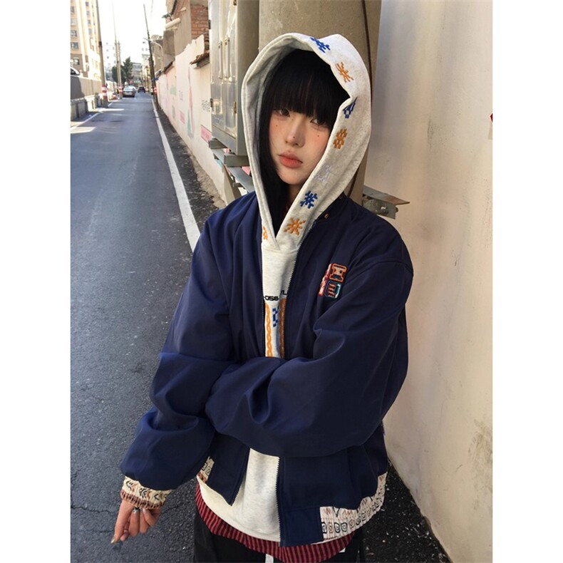 得物二开美式复古民族风贴布绣拼接飞行夹克宽松外套JK1262-P70，男装民族服装，星座1103-3