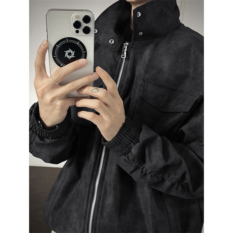 现货秋季新款扎染工装夹克男痞帅高级感立领外套-A2207TP65控108,男装夹克,电商B241