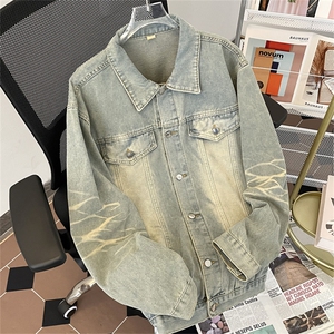 春季高级感痞帅炸街牛仔外套男潮设计感百搭小众夹克 W8070-P60图片