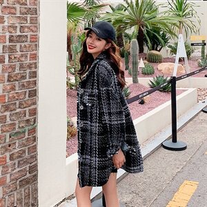 新款粗花呢宽松小香风外套洋气时尚舒适保暖优雅减龄图片