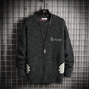 2020冬季日系网格男毛衣宽松休闲针织衫男线衣A313-3965-P85控108图片