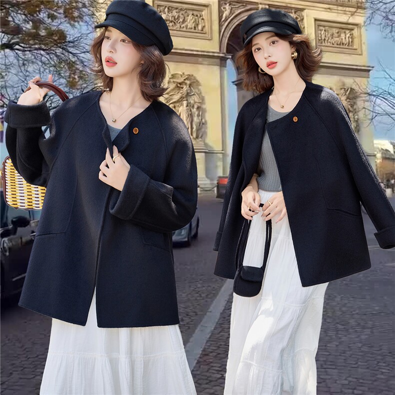 100%绵羊毛2025冬季新款时尚双面绵羊毛外套女，女装双面呢大衣，沁沁公主