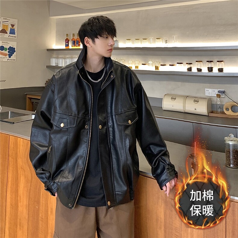 现货不缺货加棉加厚宽松皮衣时尚工装夹克1209-1-JK13J-P108，男装夹克，星座1209-1
