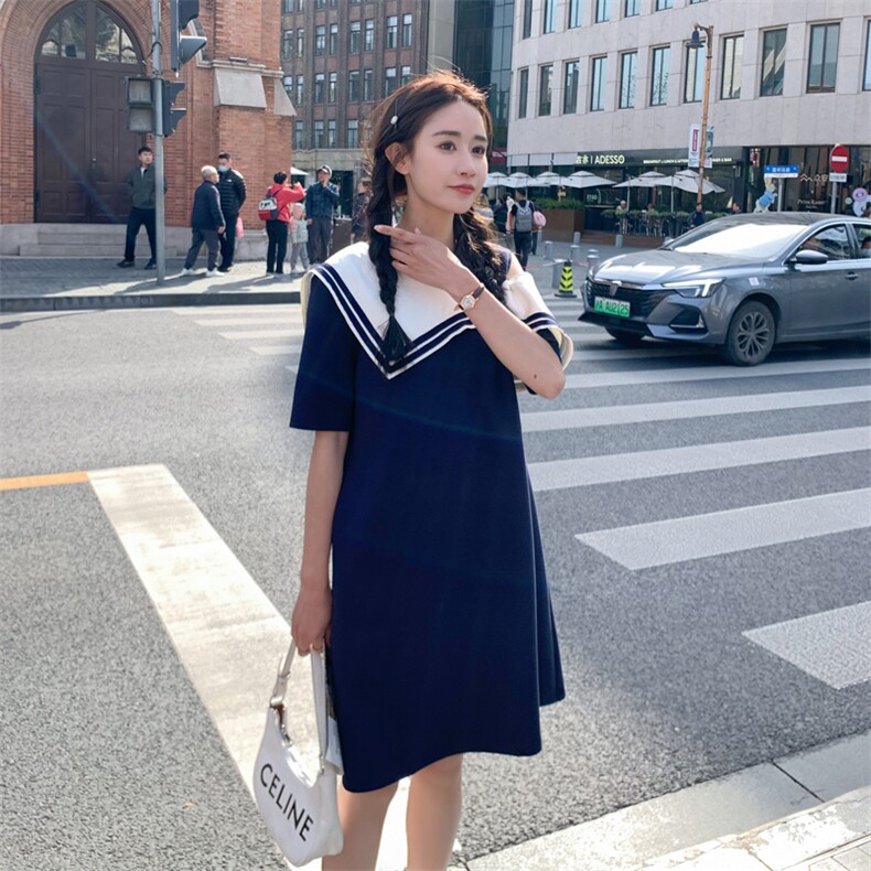 【香】韩系气质百搭直筒短袖连衣裙2025春季商场专柜七号铺女装，女装连衣裙，帛香坊