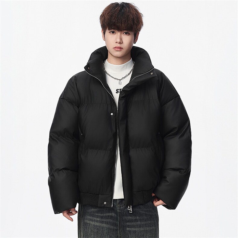支持二开立领PU皮棉服男短款棉衣外套宽松面包服M810-P75,男装棉衣,电商A441