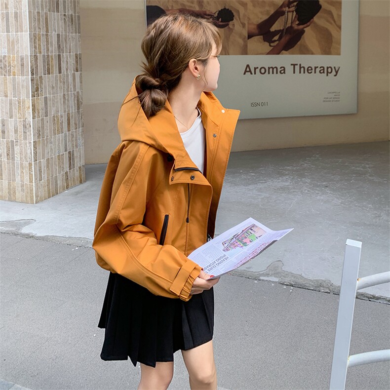 现货26早春新品连帽撞色休闲短外套2C293-W512-P155-K238,女装短外套,2C293