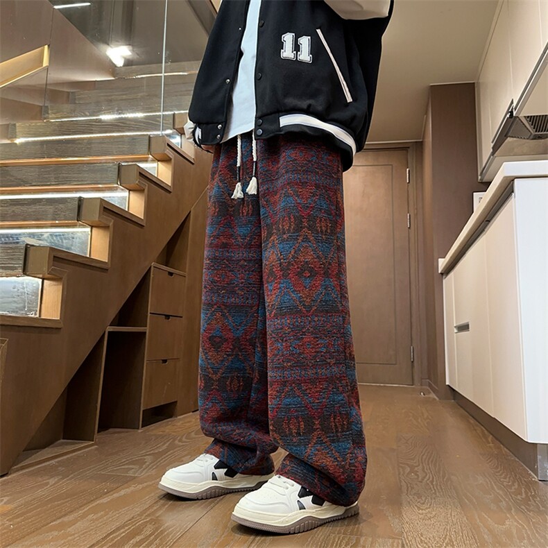 现货10潮民族风宽松直筒休闲裤复古休闲裤XZ211-1-K2445-P60，男装民族服装，星座211-1