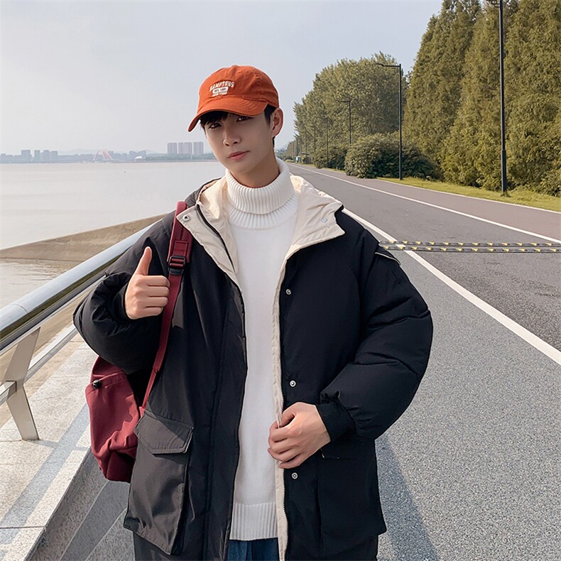 男士冬季中长款棉服男纯色加厚棉服休闲棉袄潮流A266-WMY2112-P85图片
