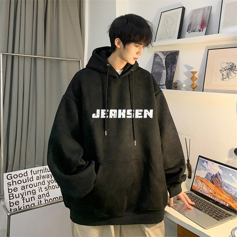 麂皮绒秋季新款美式高街潮流印花宽松卫衣JK23382特批43-控69,男装卫衣,星座605(原A050)
