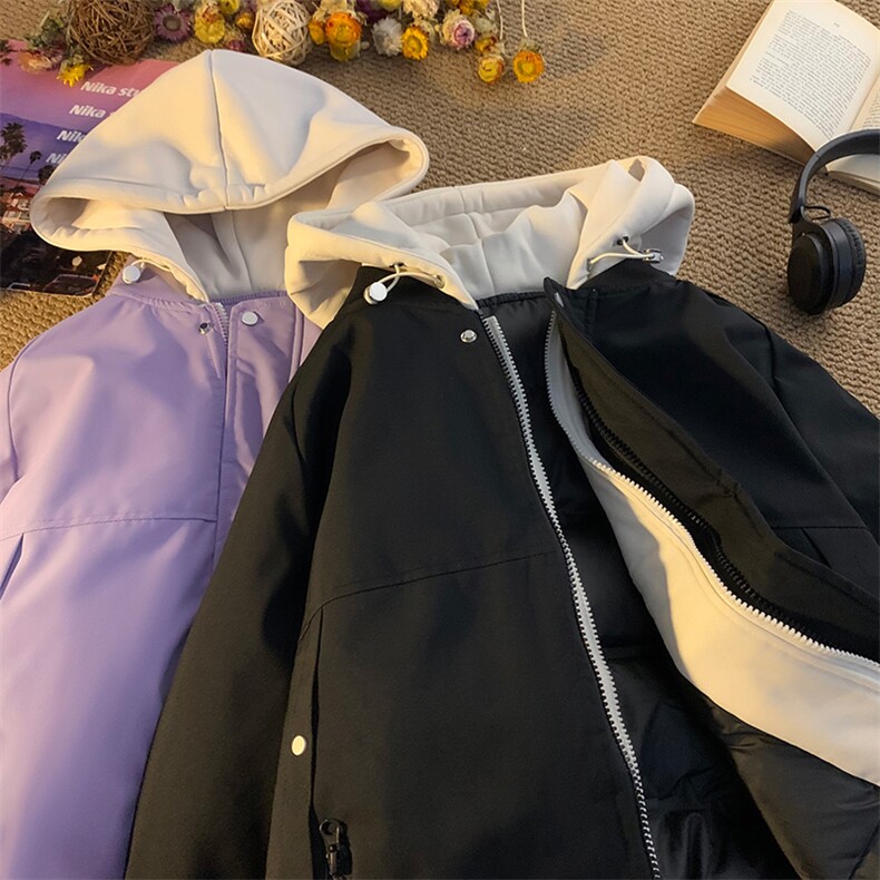 毛毯风美式假两件棉服外套男2026秋冬宽松棉衣夹克 A436-2583-P95图片