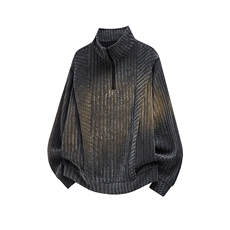 雪尼尔立领卫衣美式复古潮流打底设计重磅翻领外套卫衣常规P42，男装T恤，电商B319