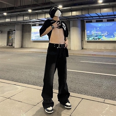 秋冬季美式高街牛仔裤男百搭休闲裤G1066/P45，男装牛仔裤，电商D202-1