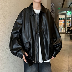 港风秋款男皮衣翻领刺绣图案休闲夹克外套JK9272P70，男装夹克，星座1013-1