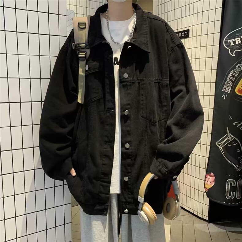 牛仔外套男宽松ins百搭潮牌情侣衣服 J1174 P58图片