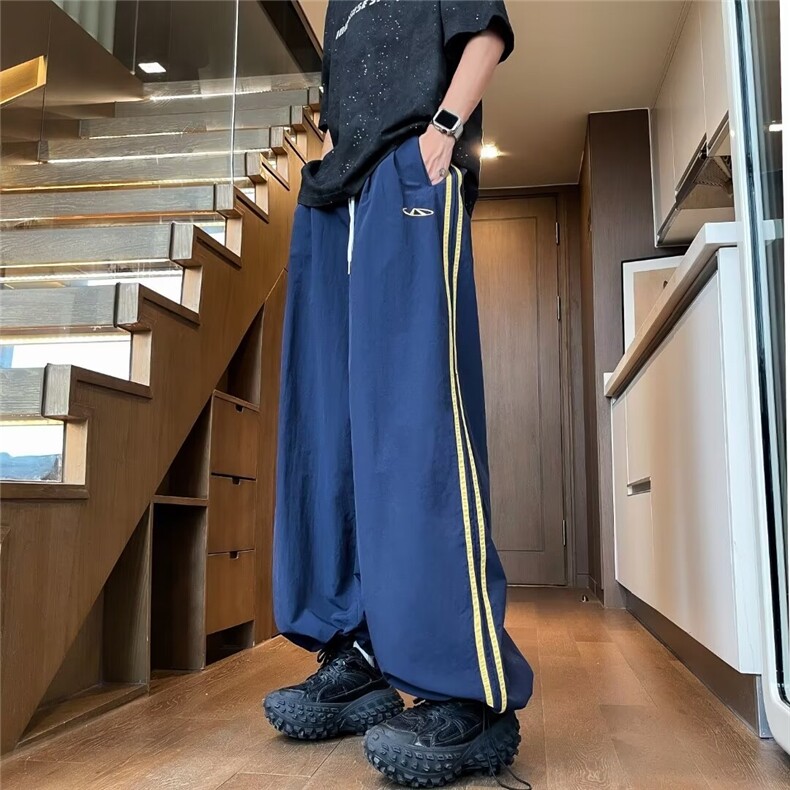 山系户外速干裤男机能薄款侧条纹宽松休闲工装长裤K2865,男装工装外套,星座1116A-1（原606A）