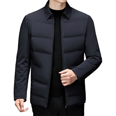 CK6606钱塘2020-2商务休闲简约翻领冬季厚款中年男士羽绒服P225，男装羽绒服，钱塘207-2