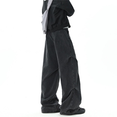 【现货】XZ612-N1607-特P50春款美式宽松褶皱牛仔裤水洗工装裤，男装牛仔裤，星座612